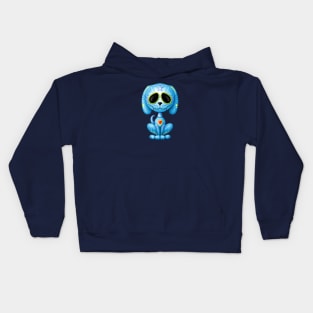 Blue Zombie Sugar Skull Puppy Dog Kids Hoodie